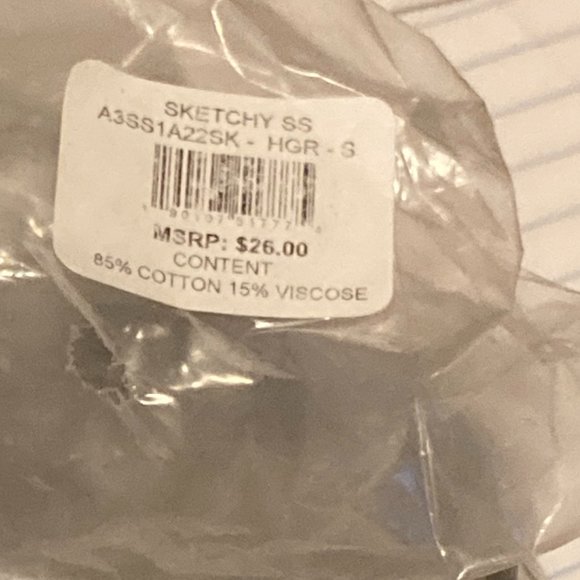 NWT Stance The Crew Men's SS T-Shirt SKETCHY Dove Peace Heather Gray Small - Picture 5 of 7